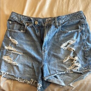Garage Blue Distressed Jean Shorts